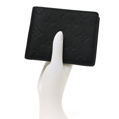 Louis Vuitton Calfskin Monogram Shadow Multiple Wallet Black 2 of 7