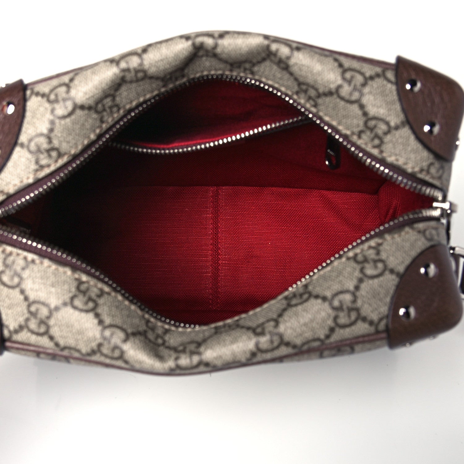 Gucci GG Supreme Monogram Textured Calfskin Square Messenger Bag Beige Ebony New Acero 5 of 12
