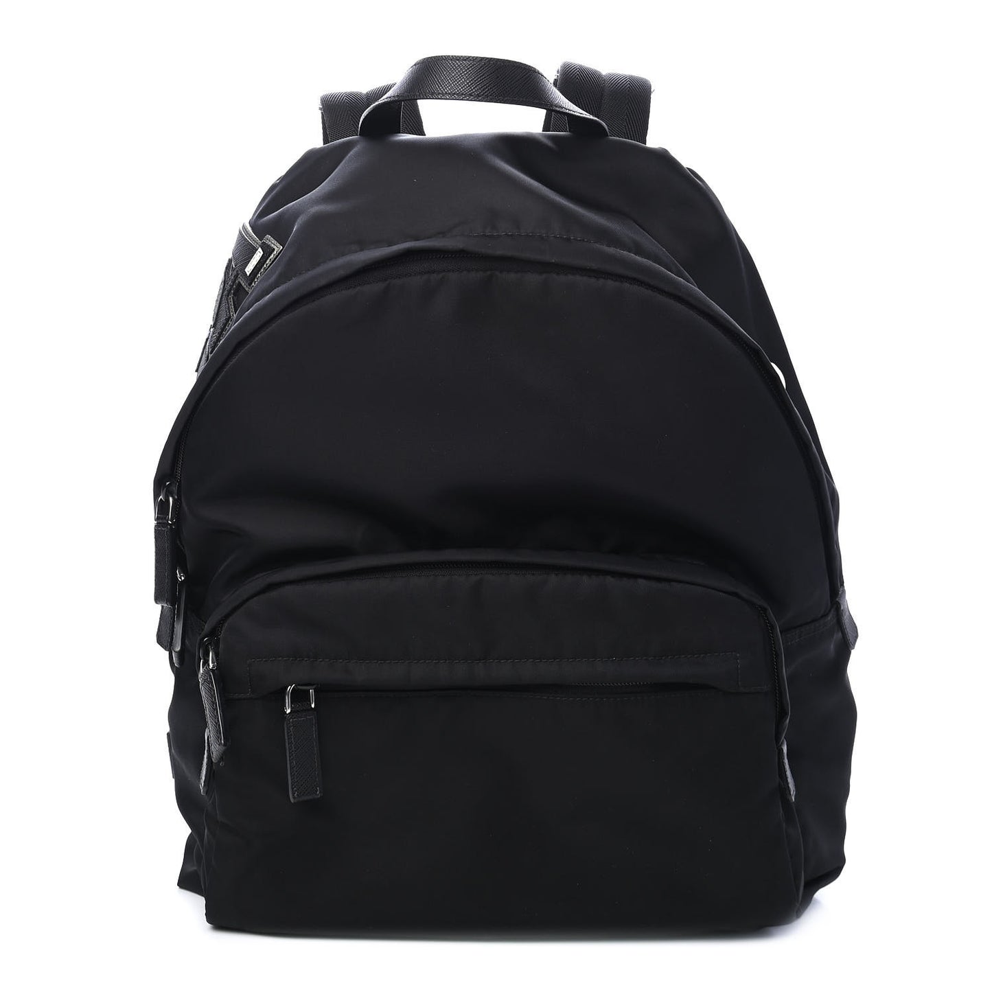 Nylon Tessuto Logo Patch Backpack Black
