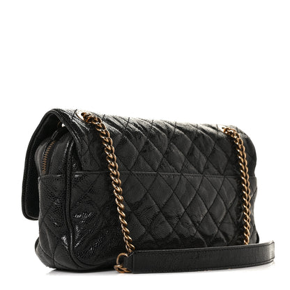 Chanel Crumpled Grained Calfskin Quilted Small Shiva Flap Black 2 of 8