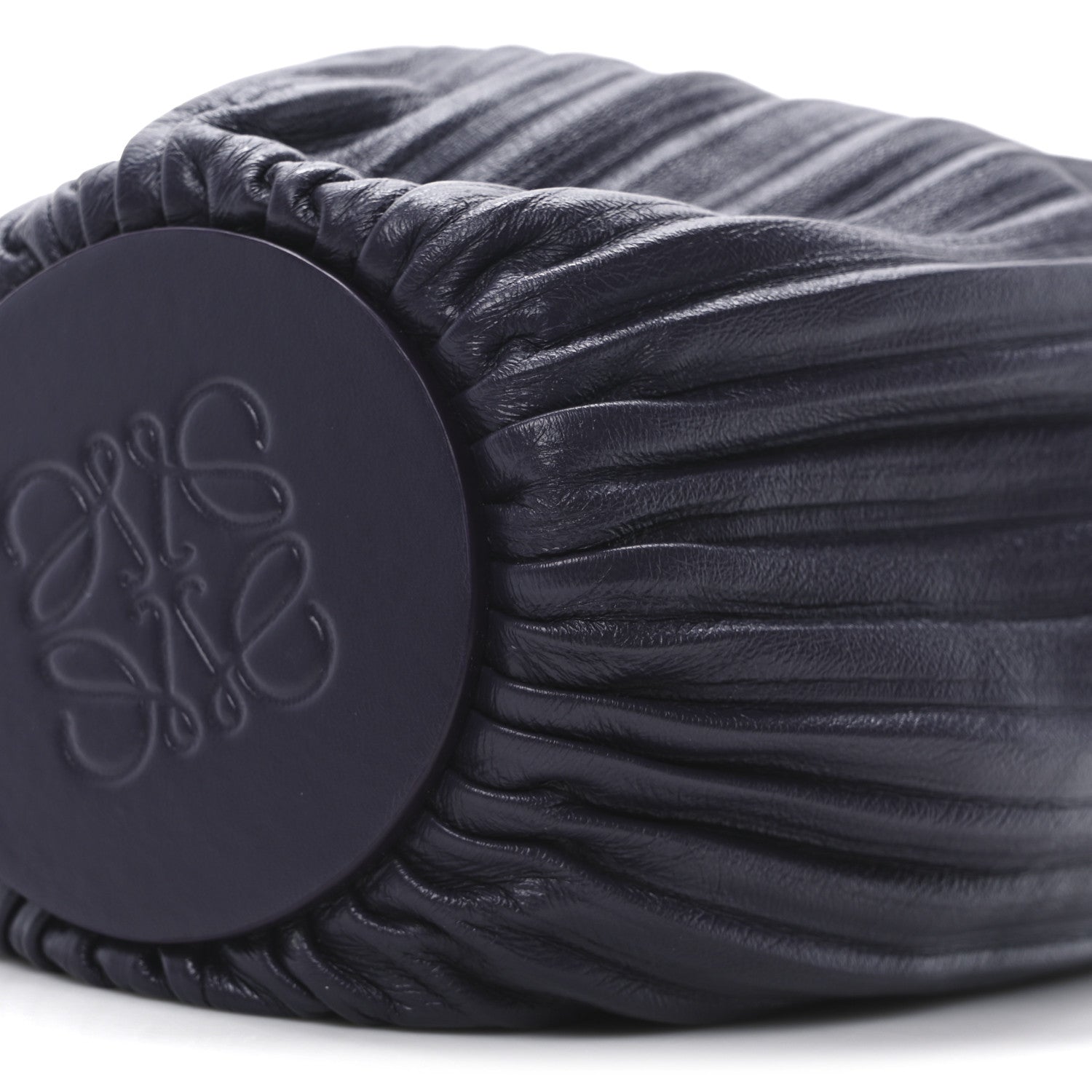 Loewe Lambskin Pleated Bracelet Pouch shoulder Bag Violet 9 of 10