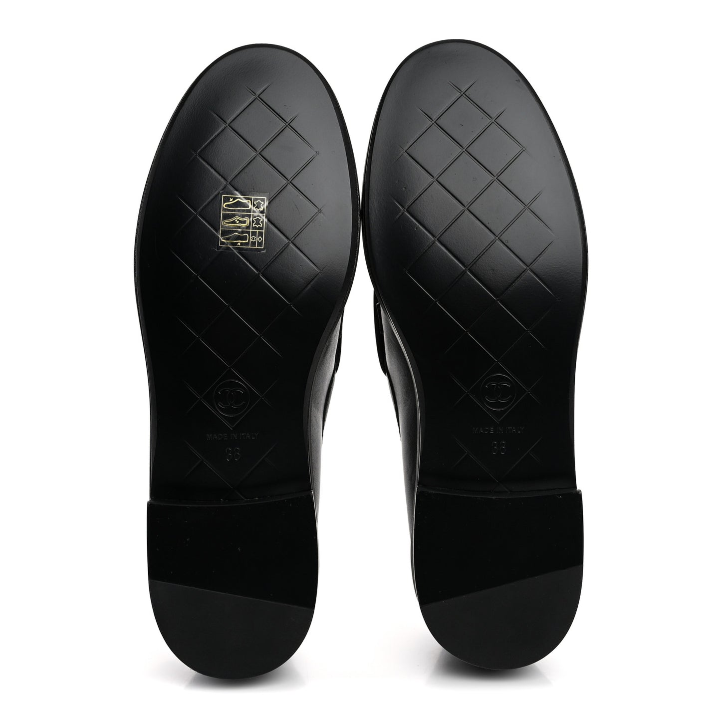 Lambskin Quilted CC Turnlock Loafers 38 Black