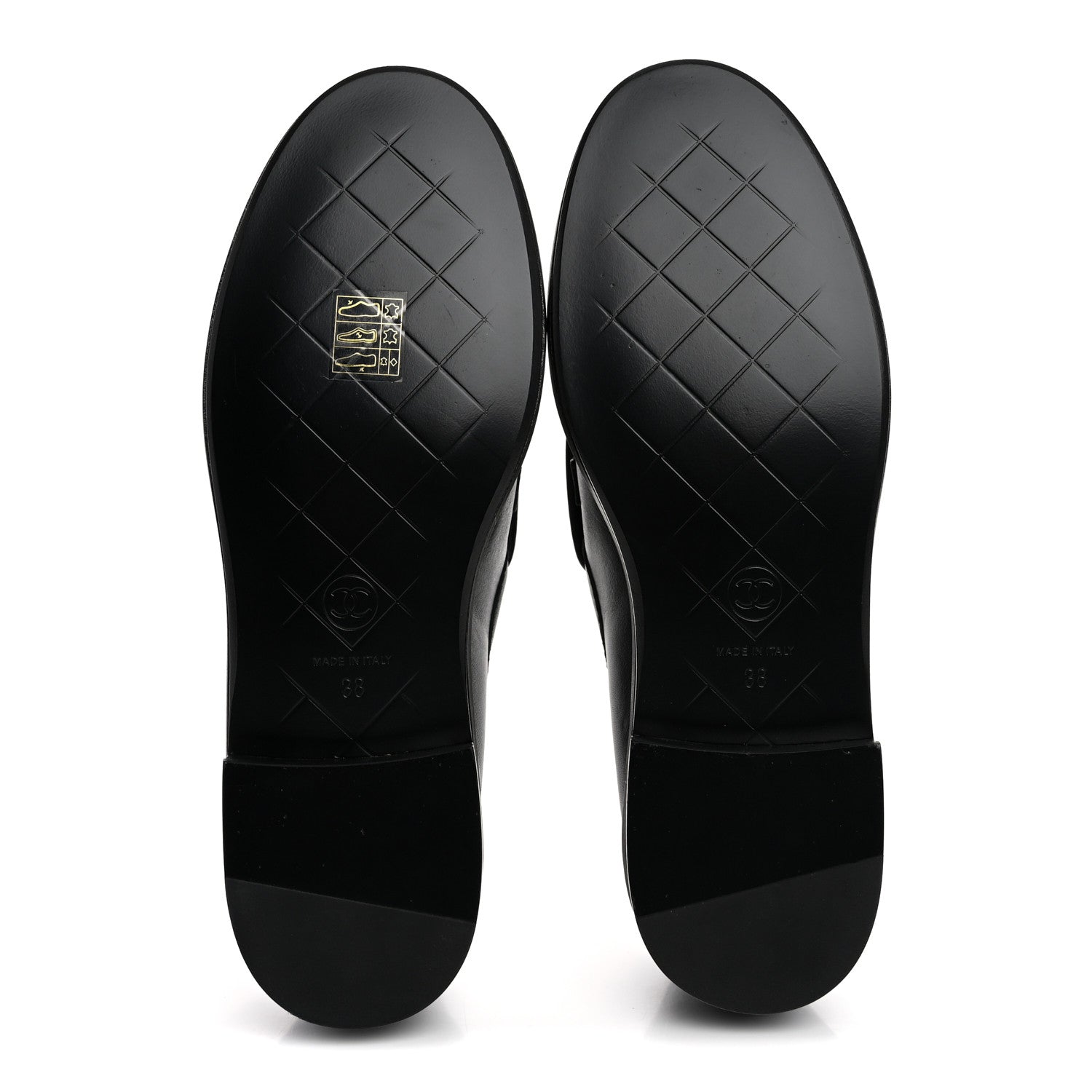 Chanel Lambskin Quilted CC Turnlock Loafers 38 Black 6 of 10