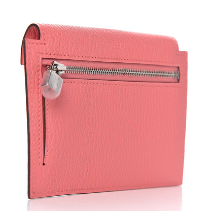 Hermes Chevre Mysore Kelly Pocket Compact Wallet Rose Ete 3 of 8