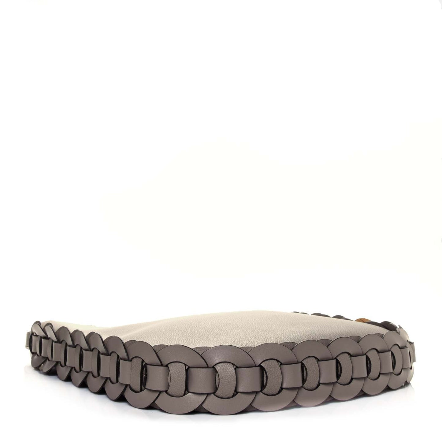 Small Grain Smooth Calfskin Large Darryl Hobo Motty Grey