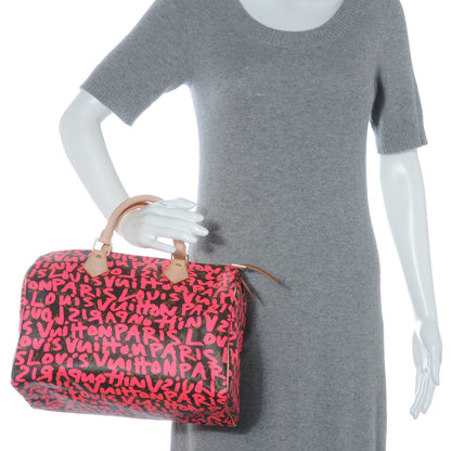 Louis Vuitton Monogram Graffiti Speedy 30 Fuchsia 2 of 7