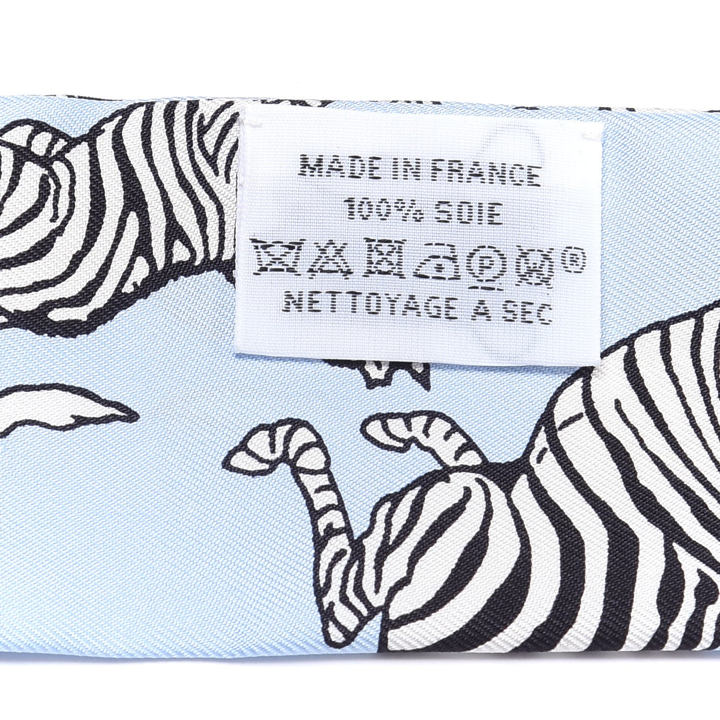 Silk Les Zebres Twilly Ciel Black White