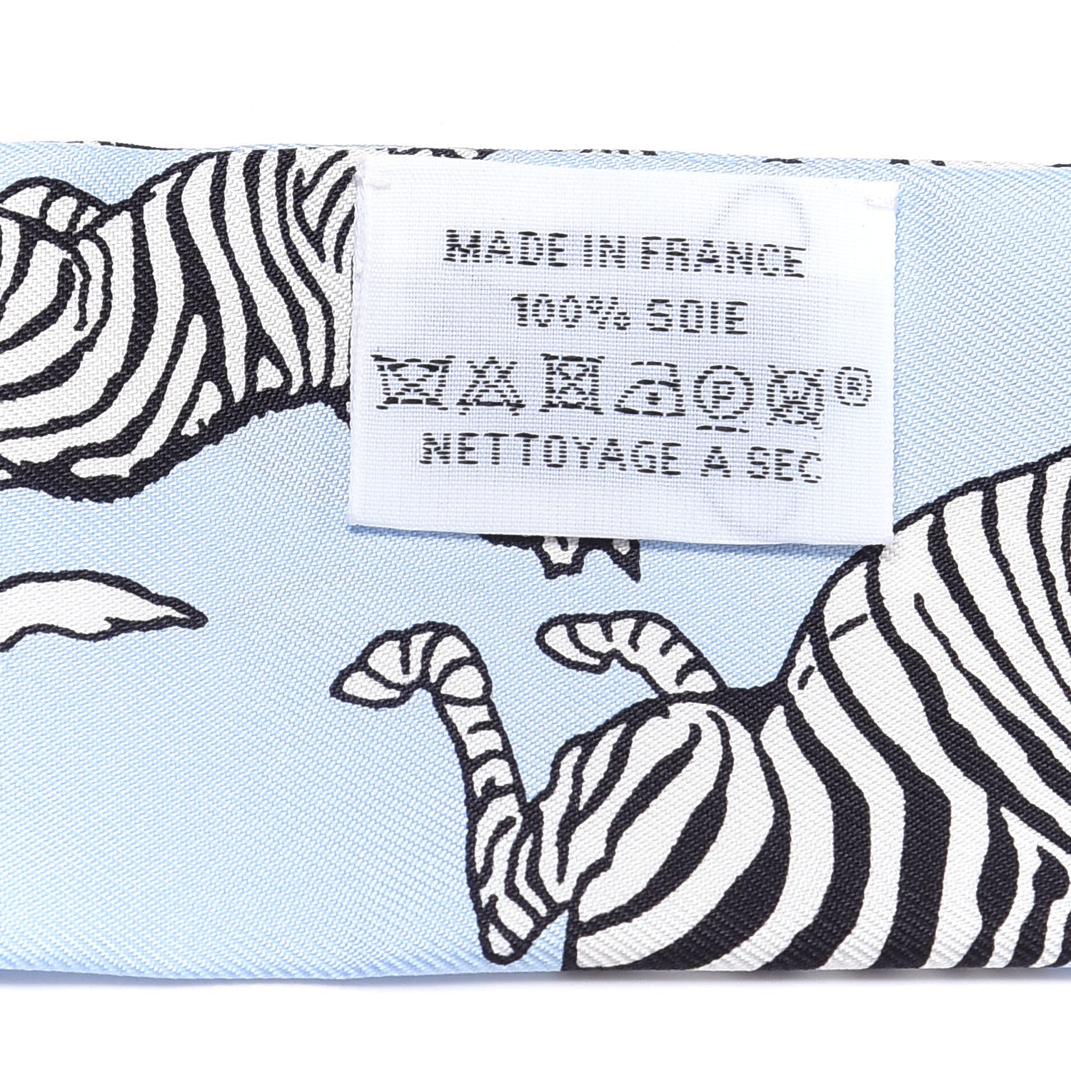 Hermes Silk Les Zebres Twilly Ciel Black White 3 of 4