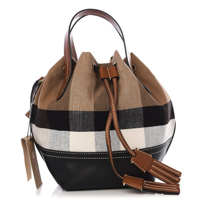 Burberry Canvas Mega Check Small Bucket Tan 1 of 8