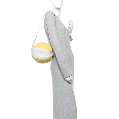 Chanel Calfskin Coco Beach Ball Bag White Yellow 2 of 10