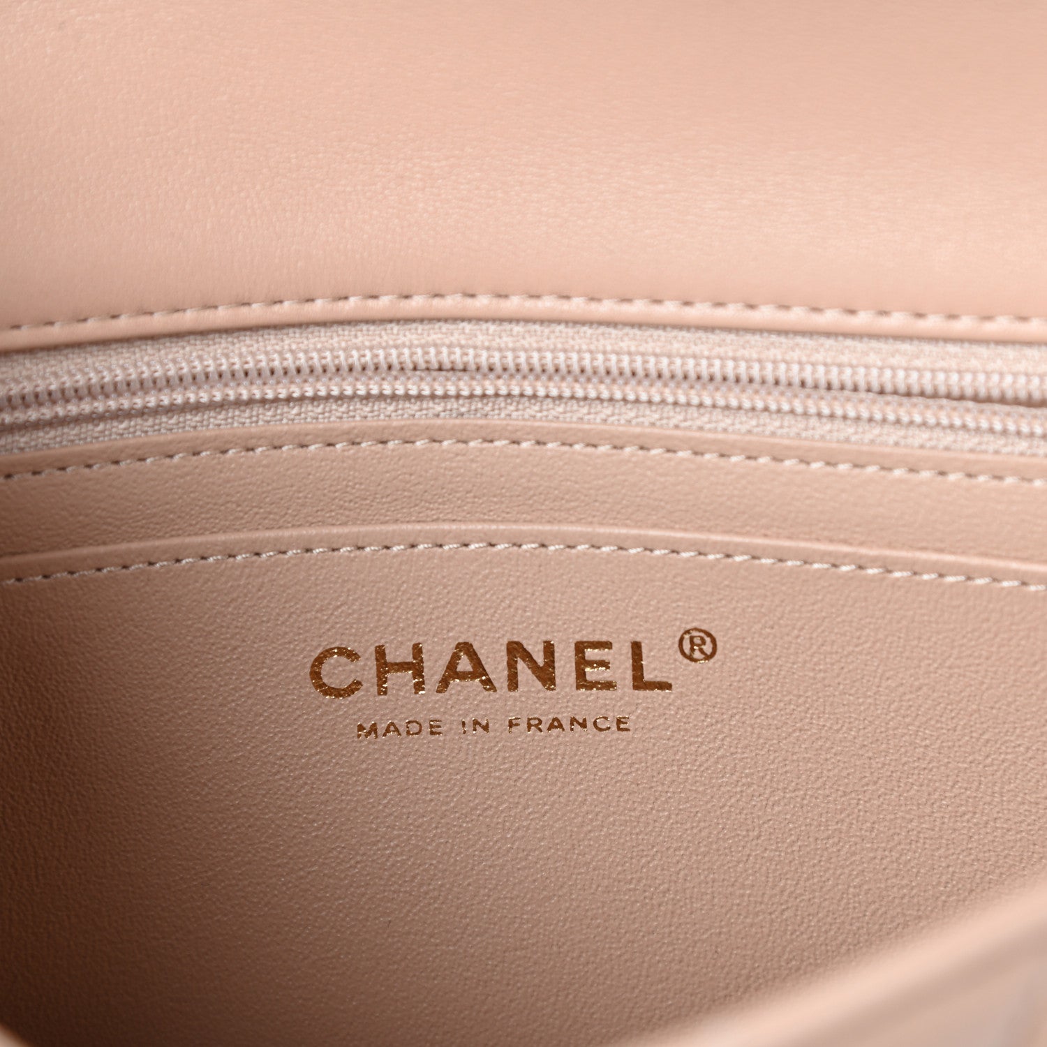 Chanel Lambskin Quilted Mini Top Handle Rectangular Flap Beige 6 of 10