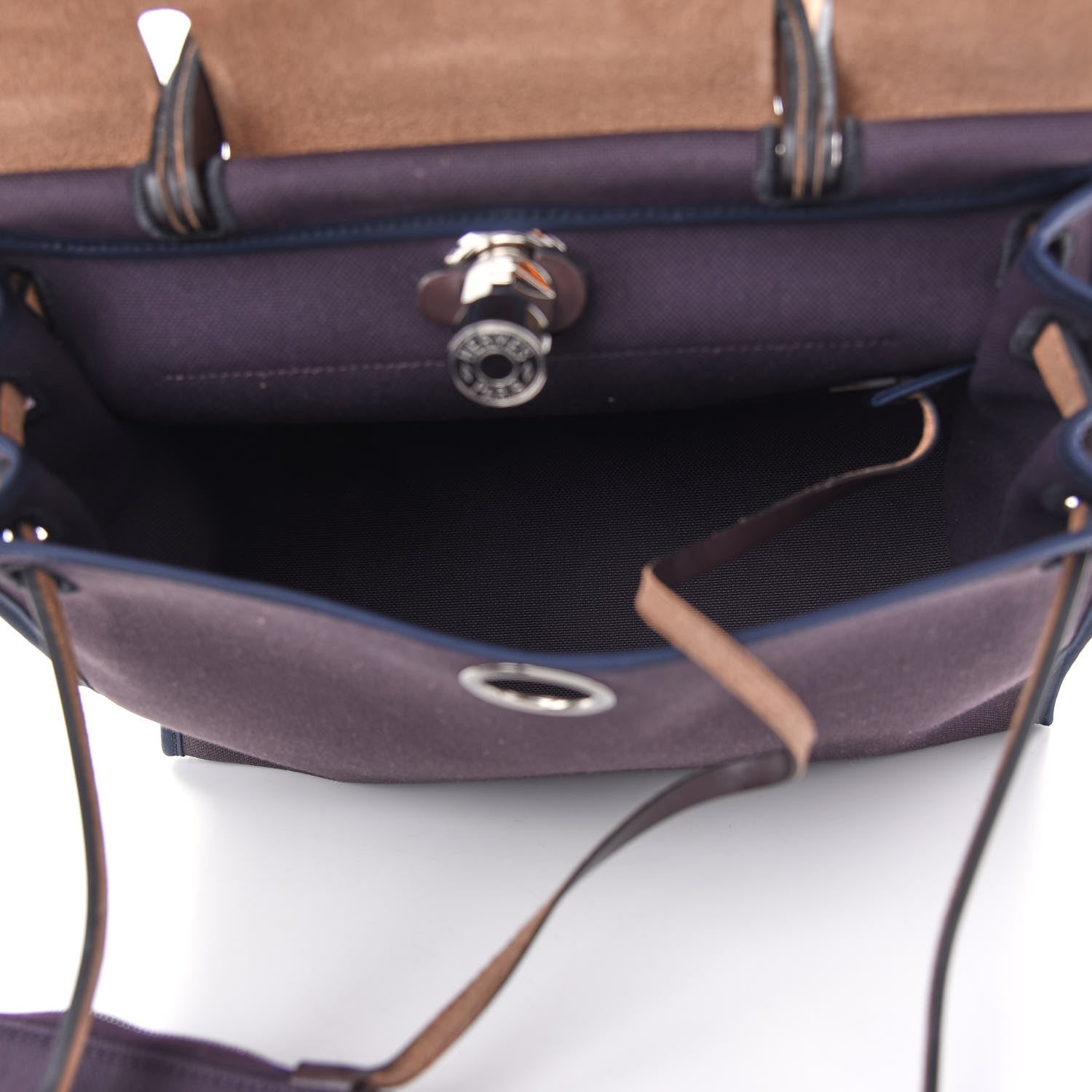 Hermes Military Toile Vache Hunter Herbag Zip PM 31 Prune Noir Marine 5 of 9