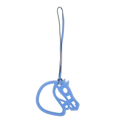 Hermes Swift Paddock Cheval Horse Bag Charm Bleu Paradis 1 of 4