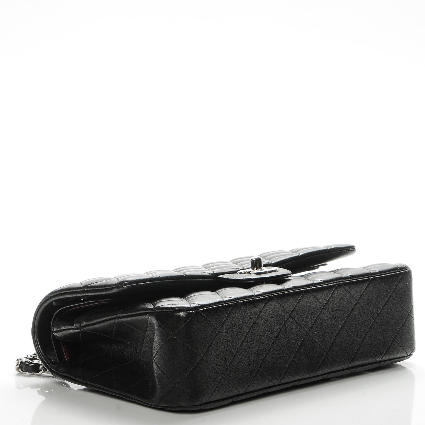 Lambskin Quilted Medium Double Flap Black