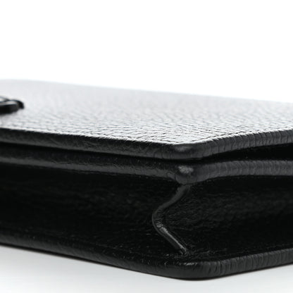 Gucci Dollar Calfskin Enamel Monochrome Mini GG Marmont Chain Wallet Black 10 of 12