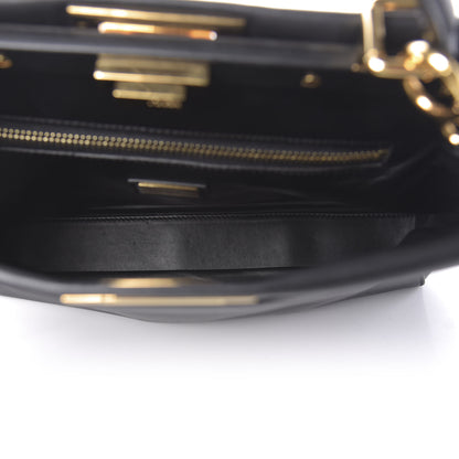 Fendi Vitello Morgan Shiny Nappa Medium Peekaboo Iconic Satchel Black 6 of 11