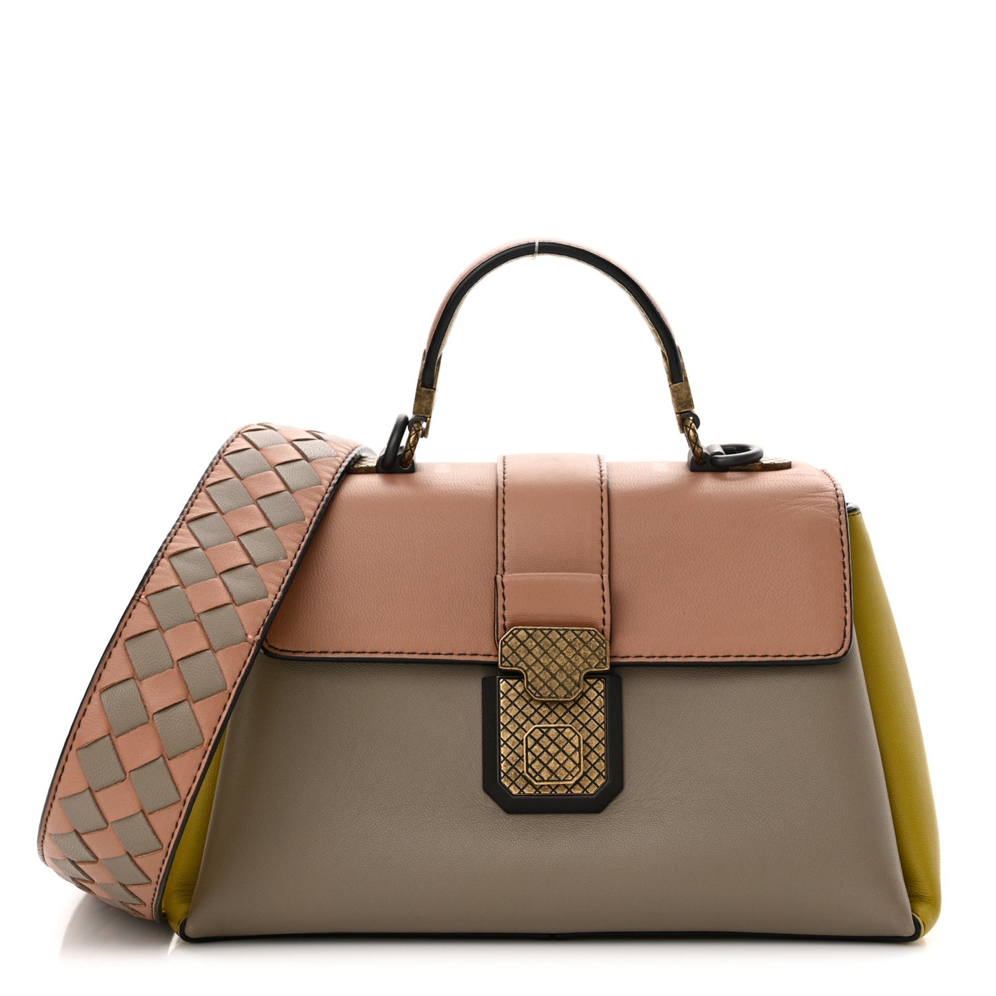 Nappa Multicolor Mini Piazza Bag Limestone