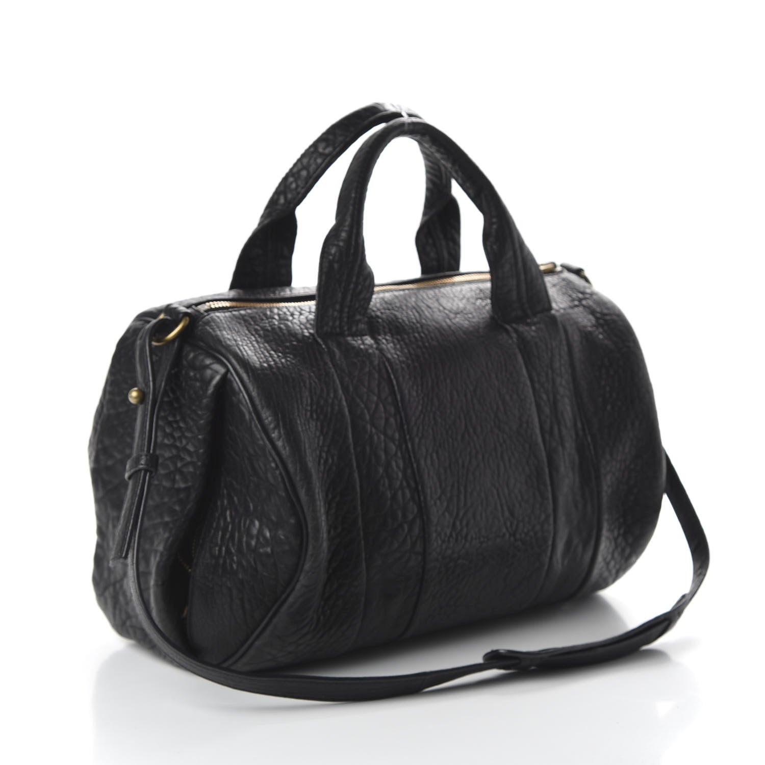 Alexander Wang Pebbled Lambskin Rocco Black Antique Brass Hardware 3 of 9