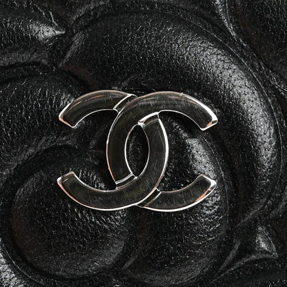 Chanel Lambskin Camellia Embossed Key Holder Case Black 10 of 13