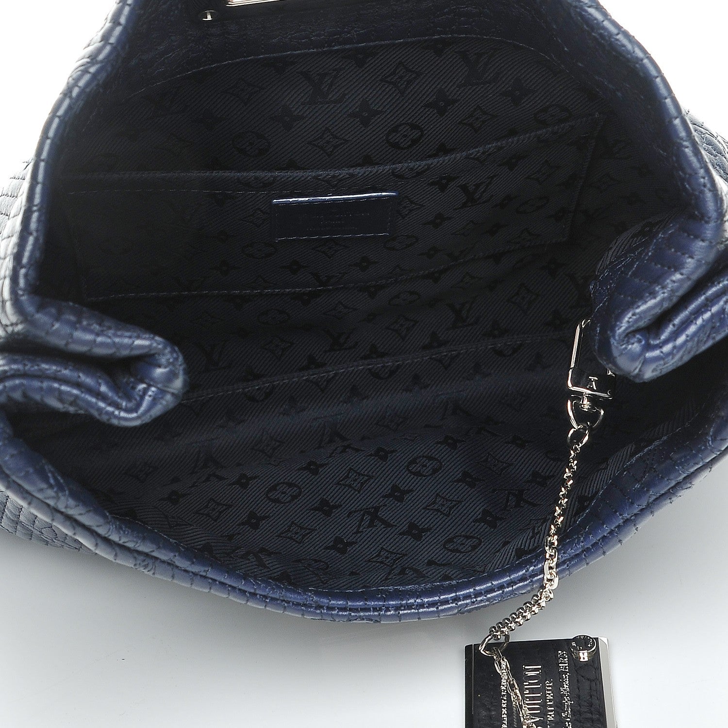 Louis Vuitton Calfskin Quilted Monogram Altair Clutch Navy 5 of 8