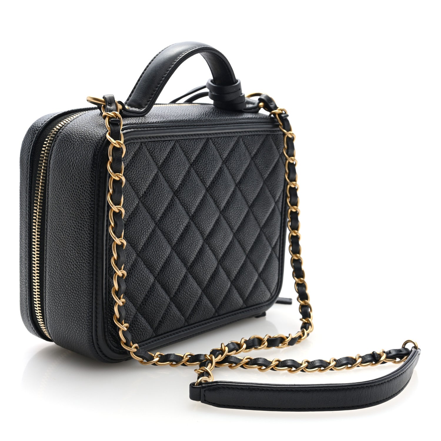 Chanel Caviar Quilted Medium CC Filigree Vanity Case Black 3 of 10
