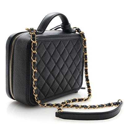 Chanel Caviar Quilted Medium CC Filigree Vanity Case Black 3 of 10
