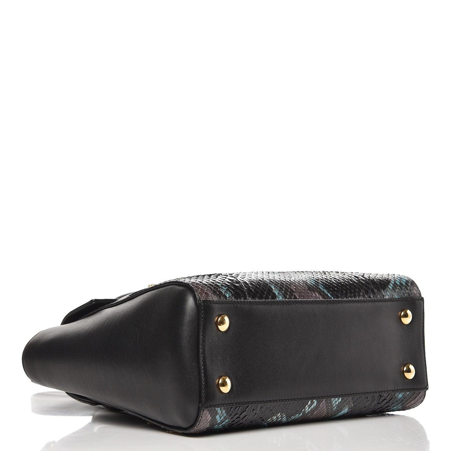 Versace Calfskin Python Small Signature Bag Black 4 of 6