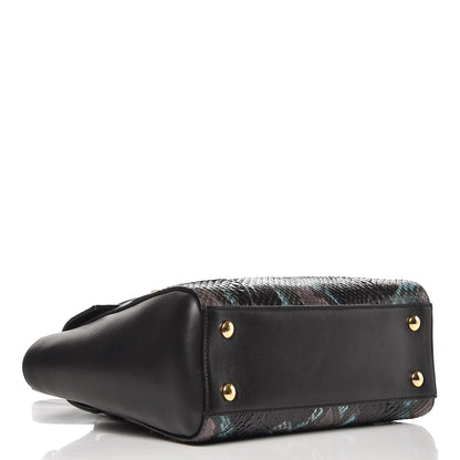 Versace Calfskin Python Small Signature Bag Black 4 of 6