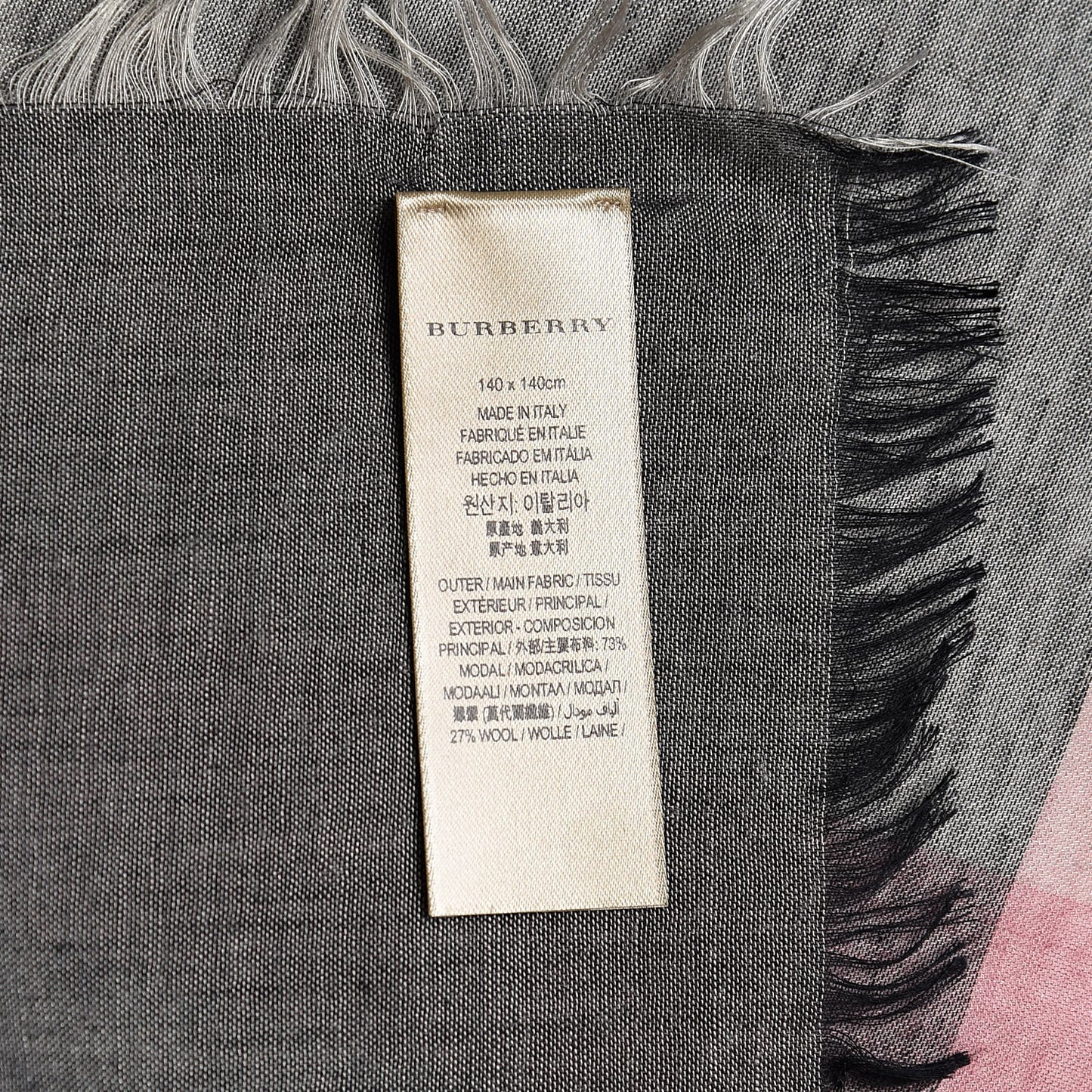 Modal Wool Giant Check Scarf Dark Trench
