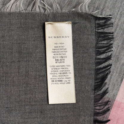 Burberry Modal Wool Giant Check Scarf Dark Trench 3 of 4