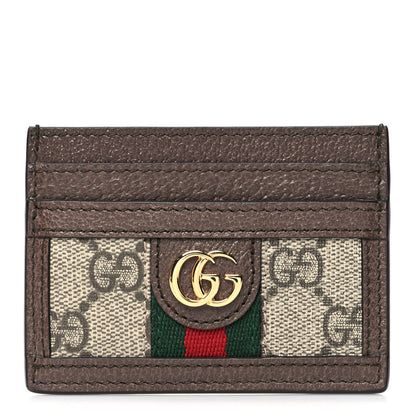 Gucci GG Supreme Monogram Ophidia Card Holder Brown 1 of 10