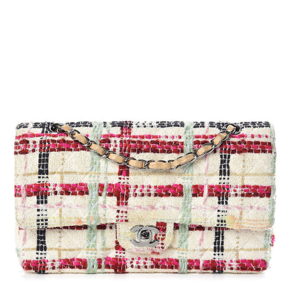 Chanel Tweed Quilted Medium Double Flap Beige Pink 1 of 11