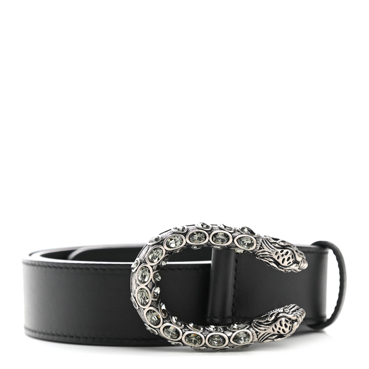 Gucci Moon Calfskin Crystal Dionysus 30mm Belt 75 30 Black Black Diamond 1 of 5
