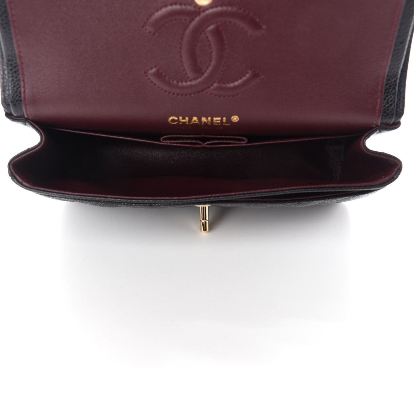 Caviar Quilted Small Double Flap Black