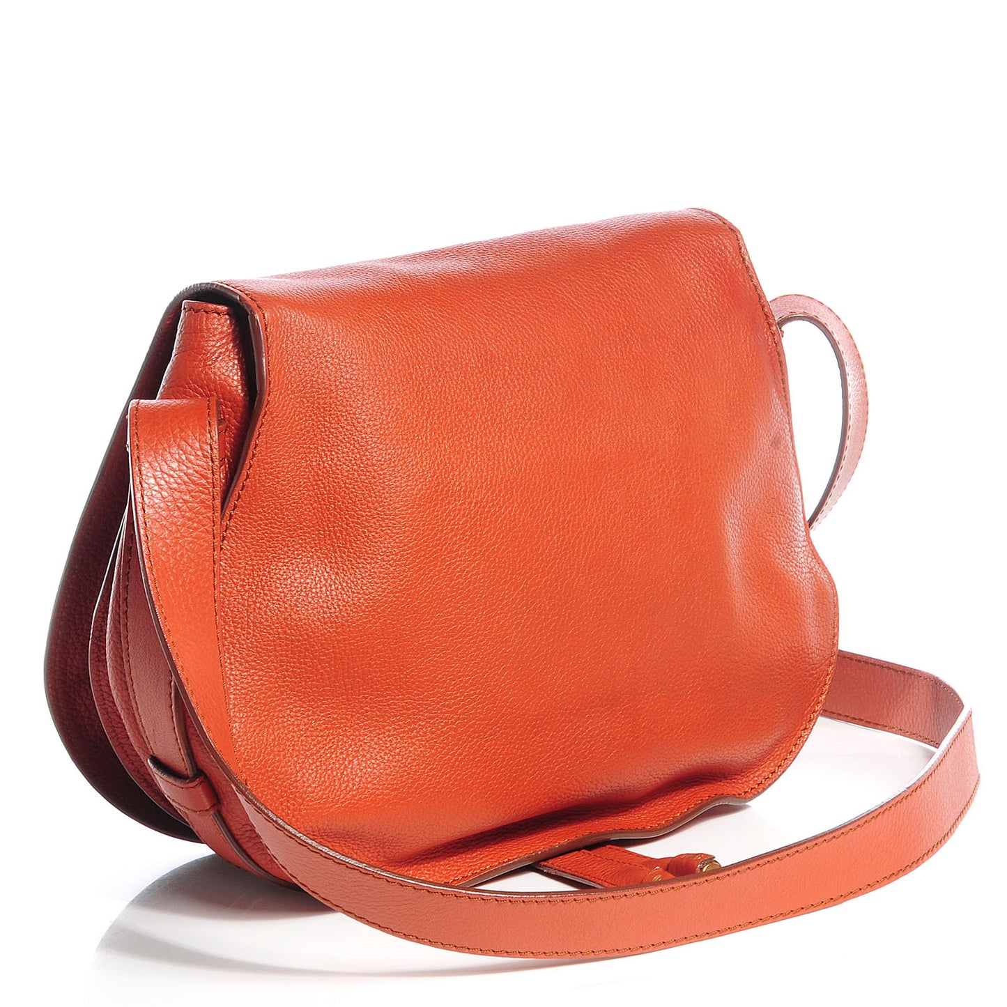 Calfskin Medium Marcie Round Crossbody Bag Indian Summer
