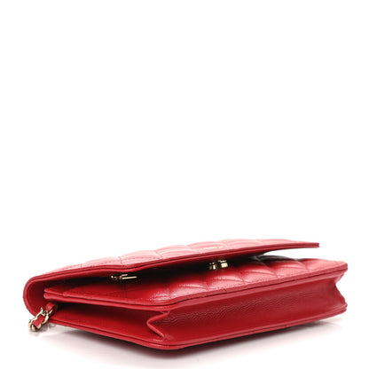Chanel Caviar Quilted Wallet On Chain WOC Red 4 of 13