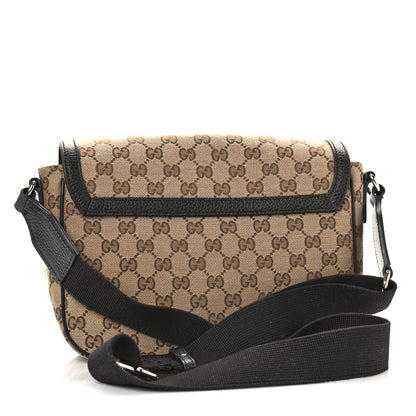 Gucci Monogram Flap Messenger Bag Beige Dark Brown 3 of 9