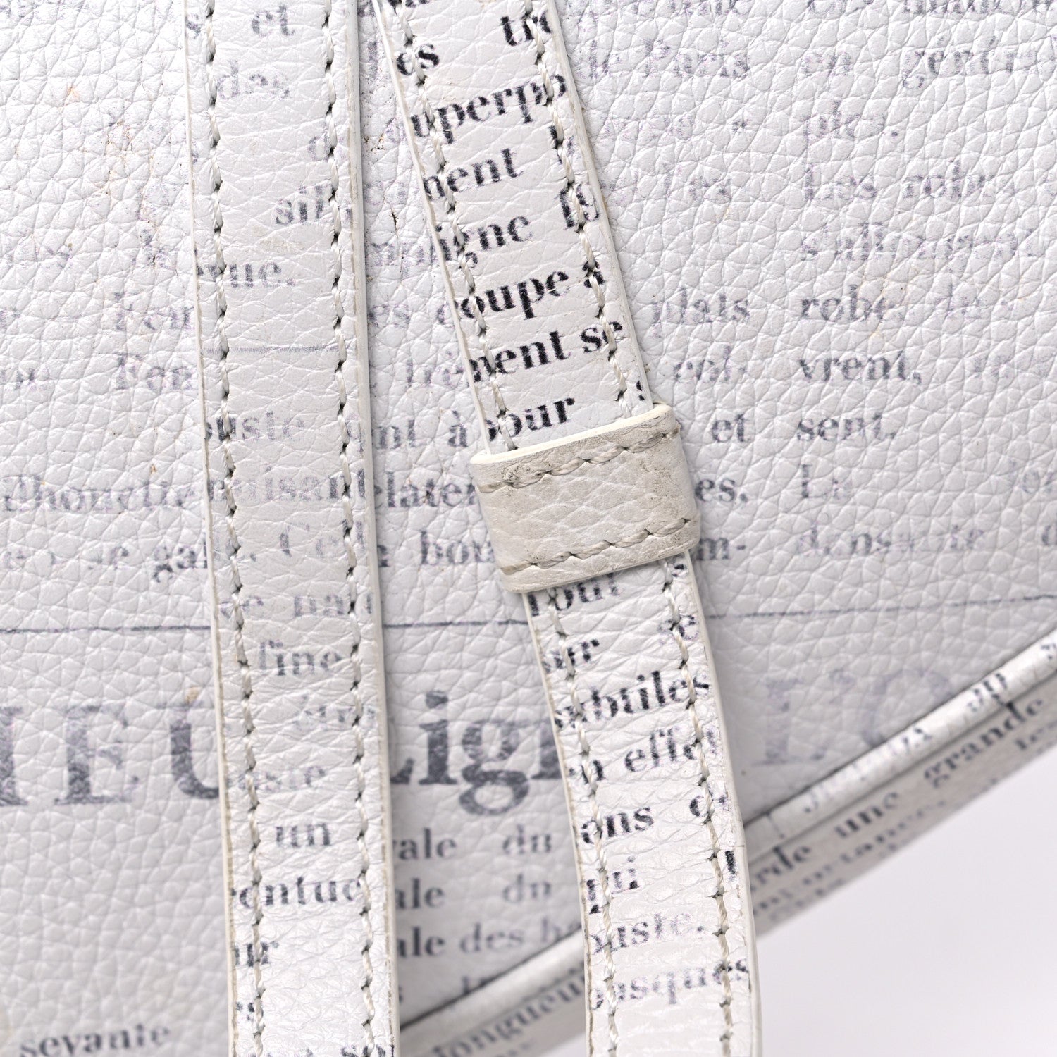 Christian Dior X DANIEL ARSHAM Grained Calfskin Newspaper Print Saddle Bag White 14 of 19