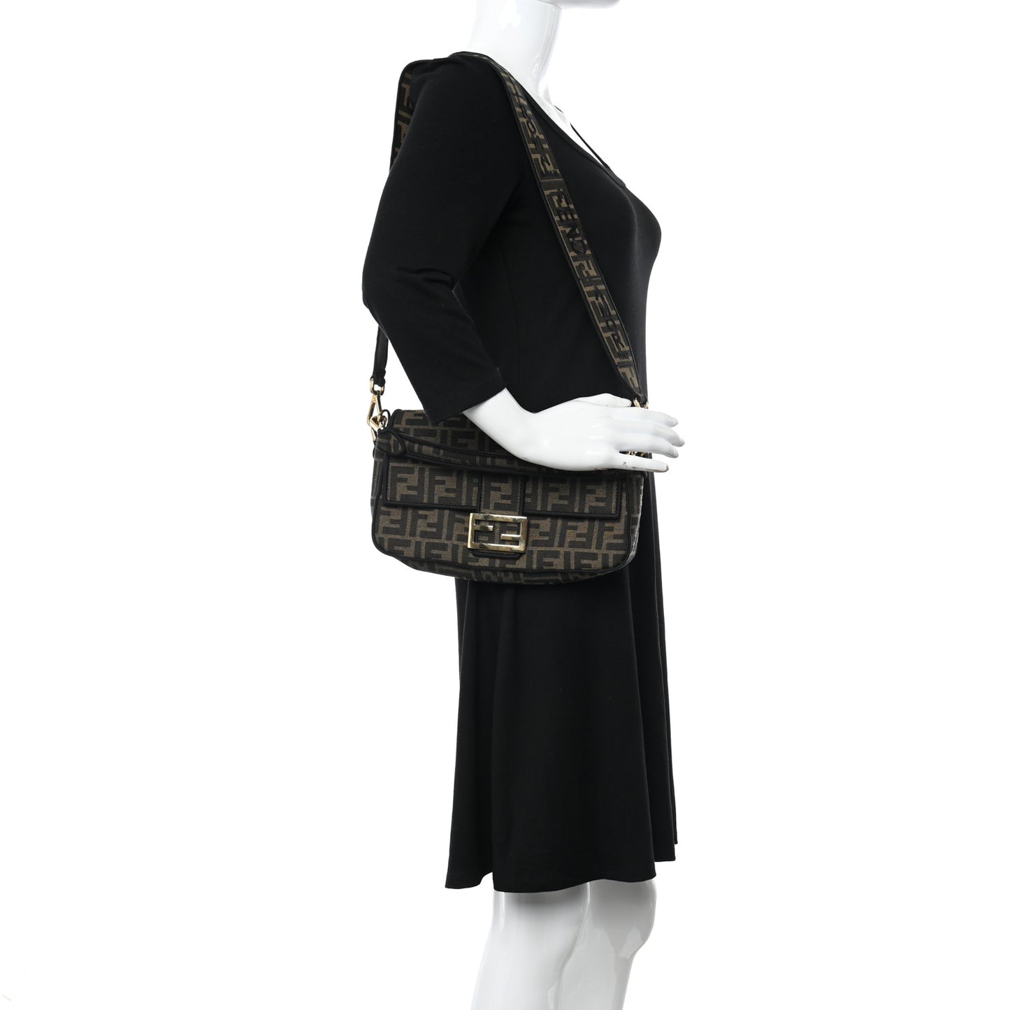 Fabric Jacquard FF 1974 Medium Baguette Tobacco Moro Black