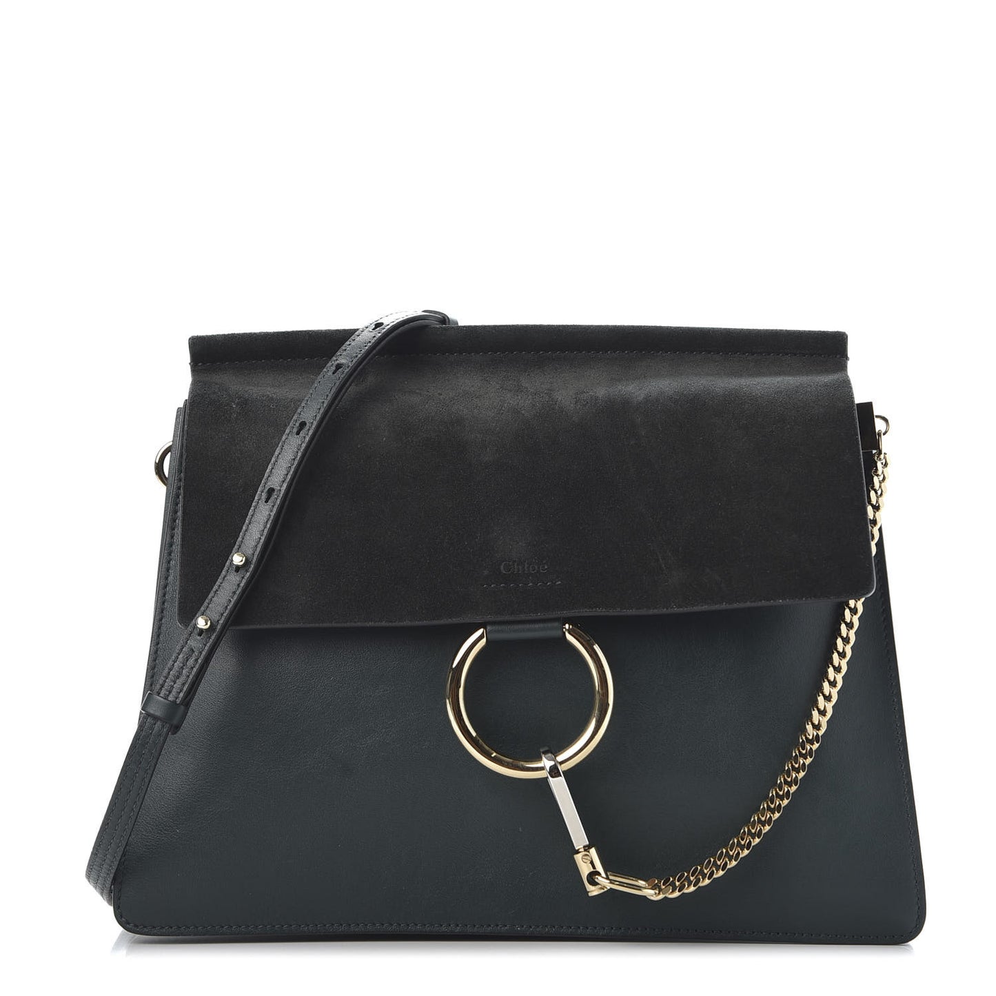 Suede Calfskin Medium Faye Shoulder Bag Intense Green