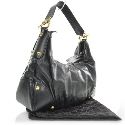 Gucci Leather Medium Jockey Hobo Black 3 of 9