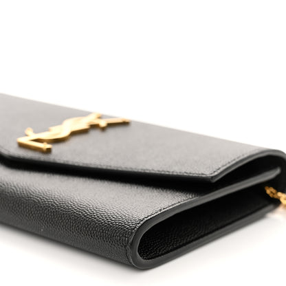 Saint Laurent Grain de Poudre Uptown Chain Wallet Black 10 of 10