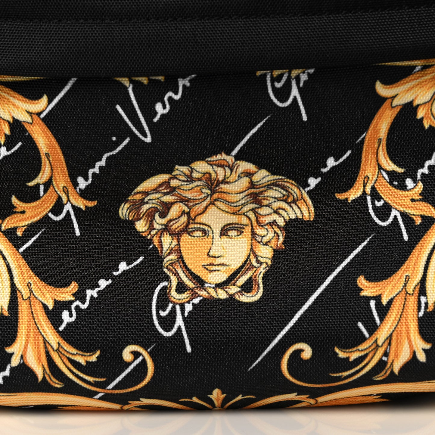 Nylon Barocco Signature Print Backpack Black