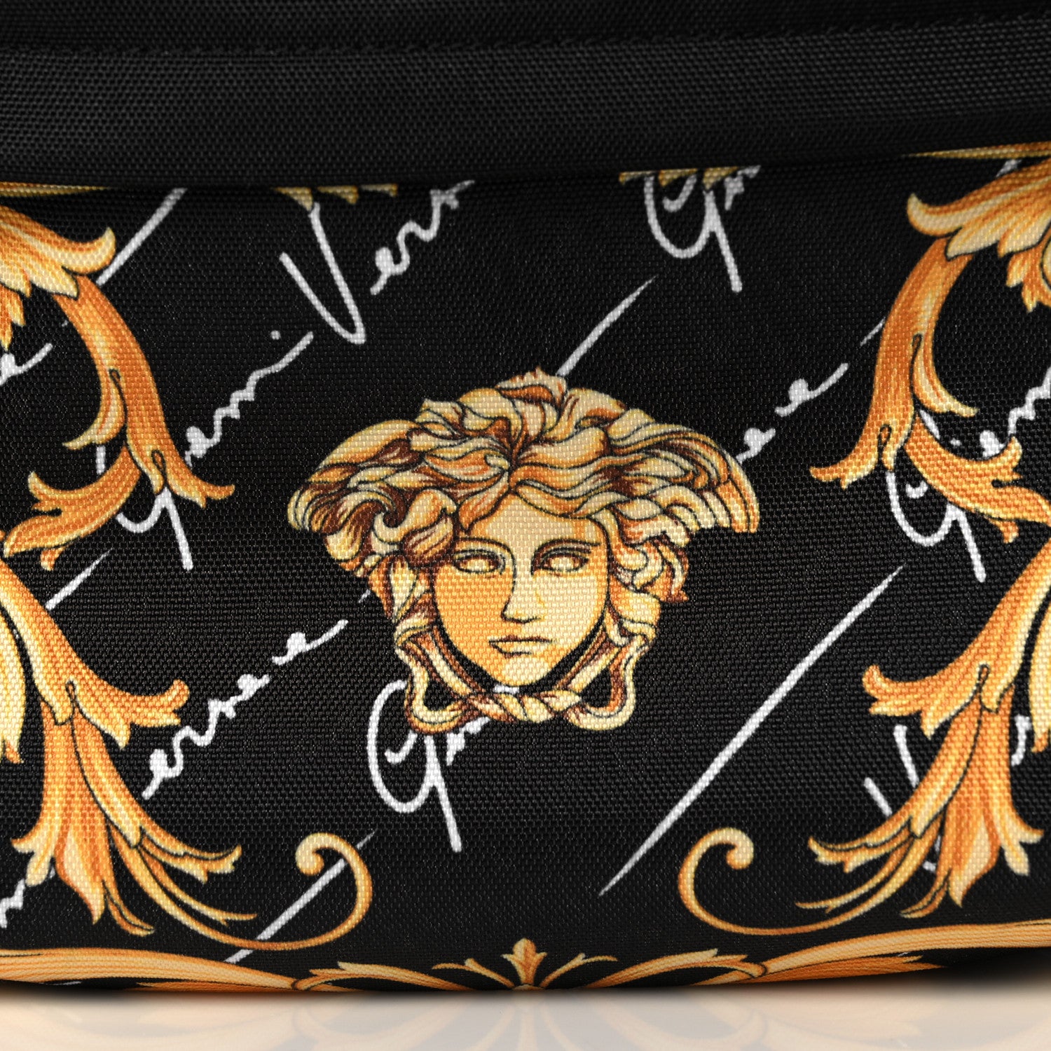 Versace Nylon Barocco Signature Print Backpack Black 7 of 9