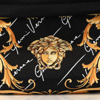 Versace Nylon Barocco Signature Print Backpack Black 7 of 9