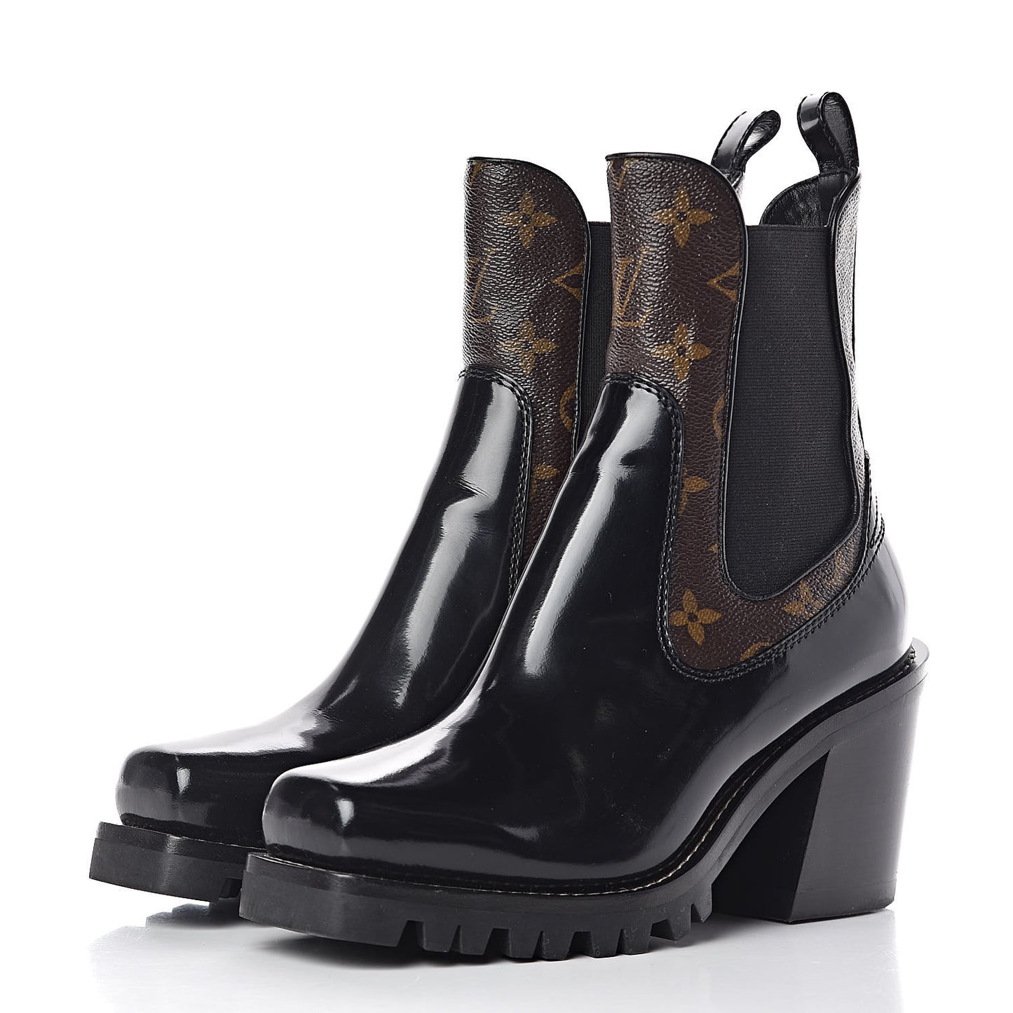 Patent Monogram Limitless Ankle Boots 36.5 Black