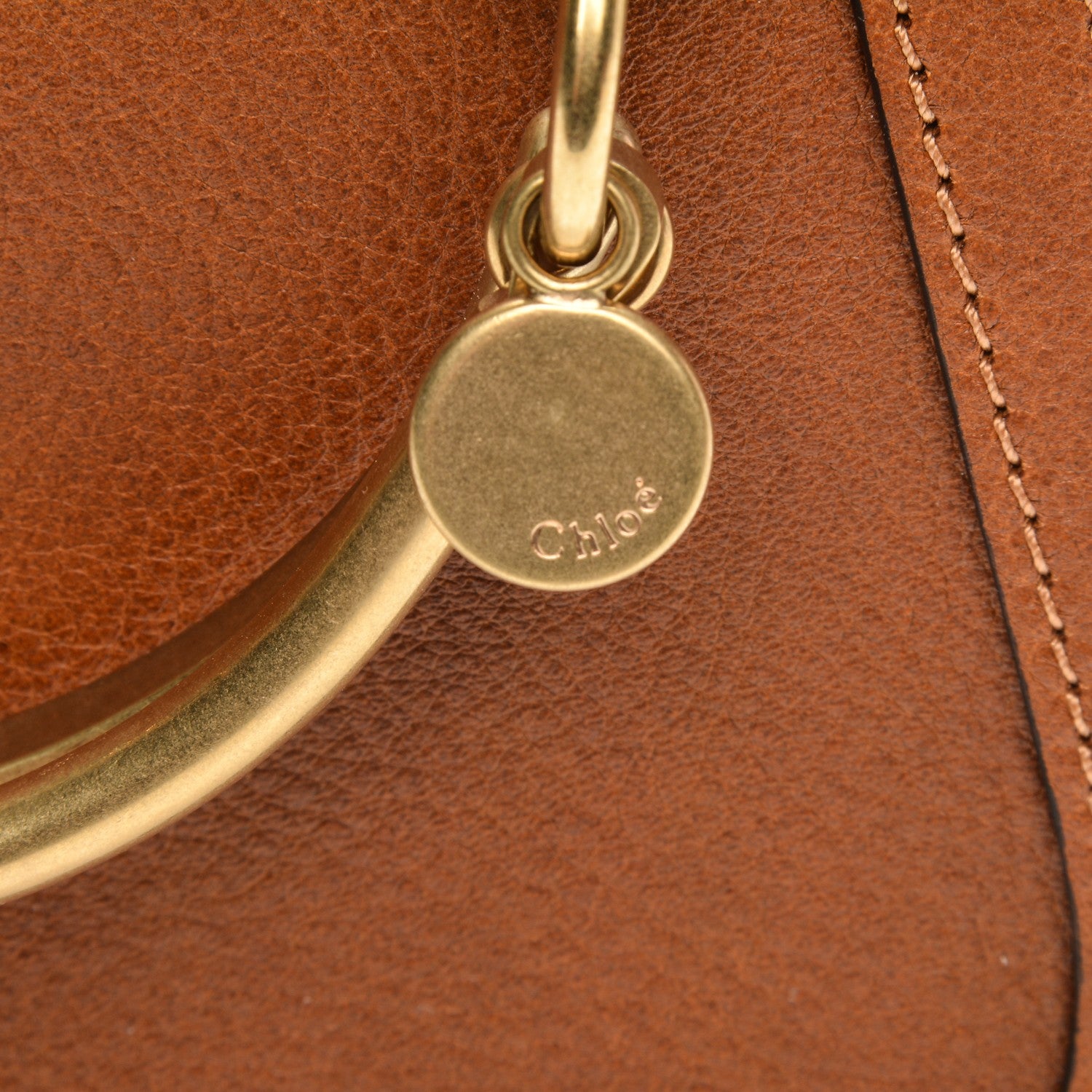 Chloe Calfskin Suede Small Nile Bracelet Bag Caramel 13 of 14
