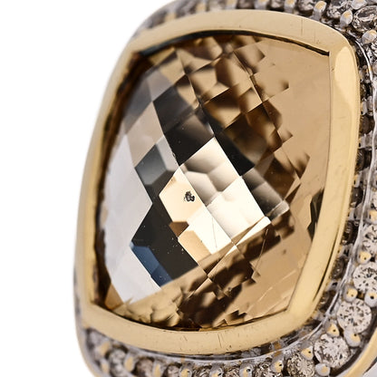 David Yurman Sterling Silver 18K Yellow Gold Diamond Citrine 11mm Albion Ring 49 5 5 of 6