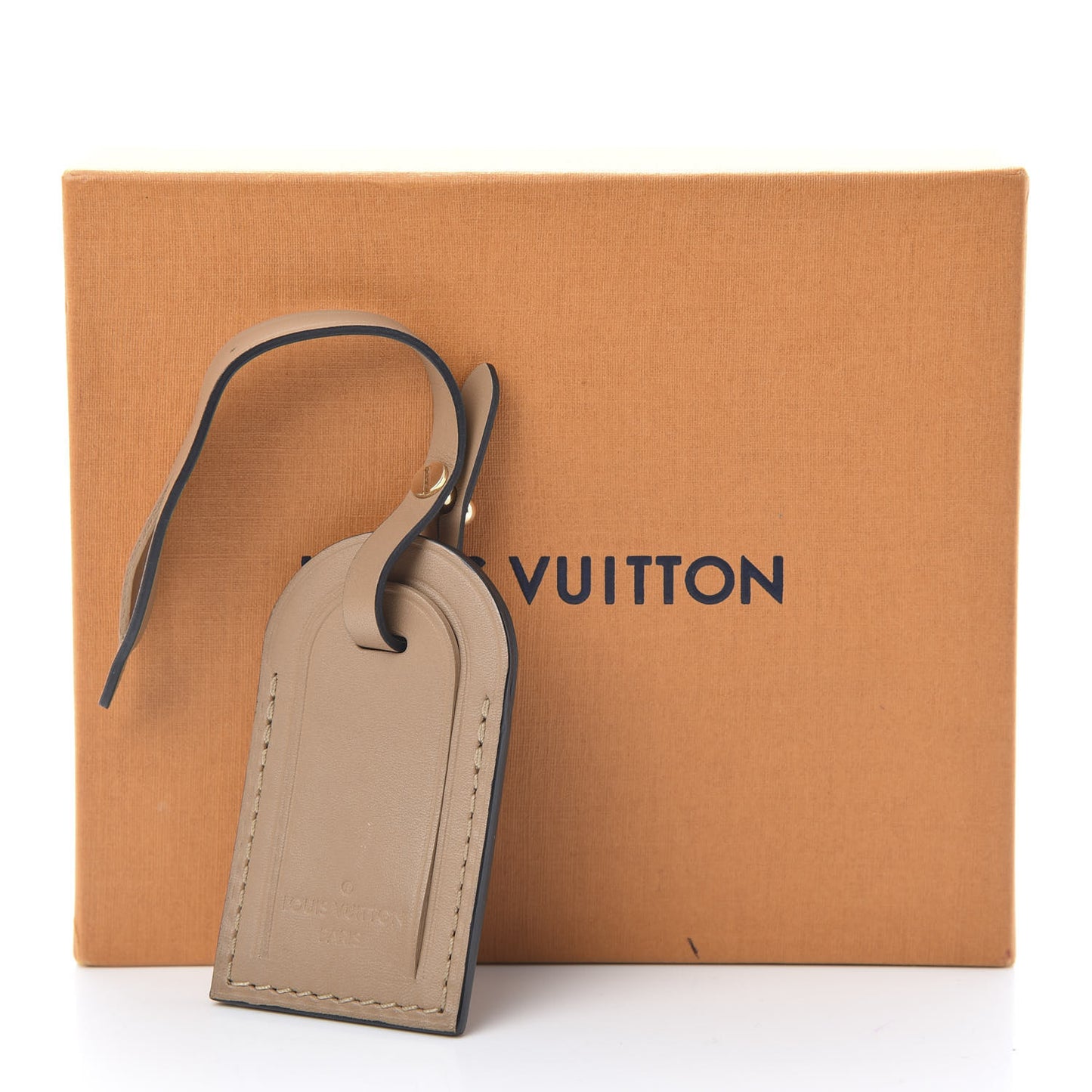 Calfskin Small Luggage Tag Sesame