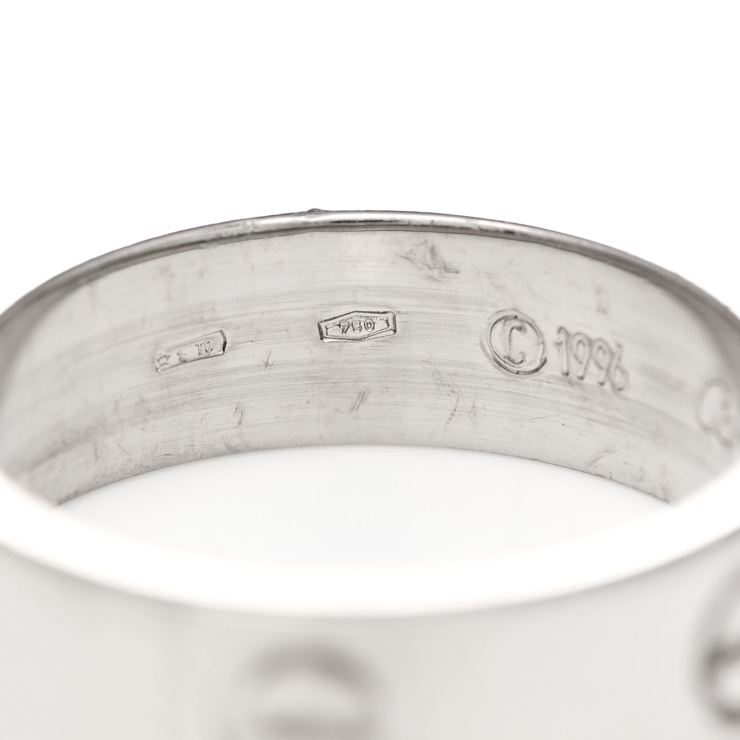 18K White Gold 5.5mm LOVE Ring 57 8